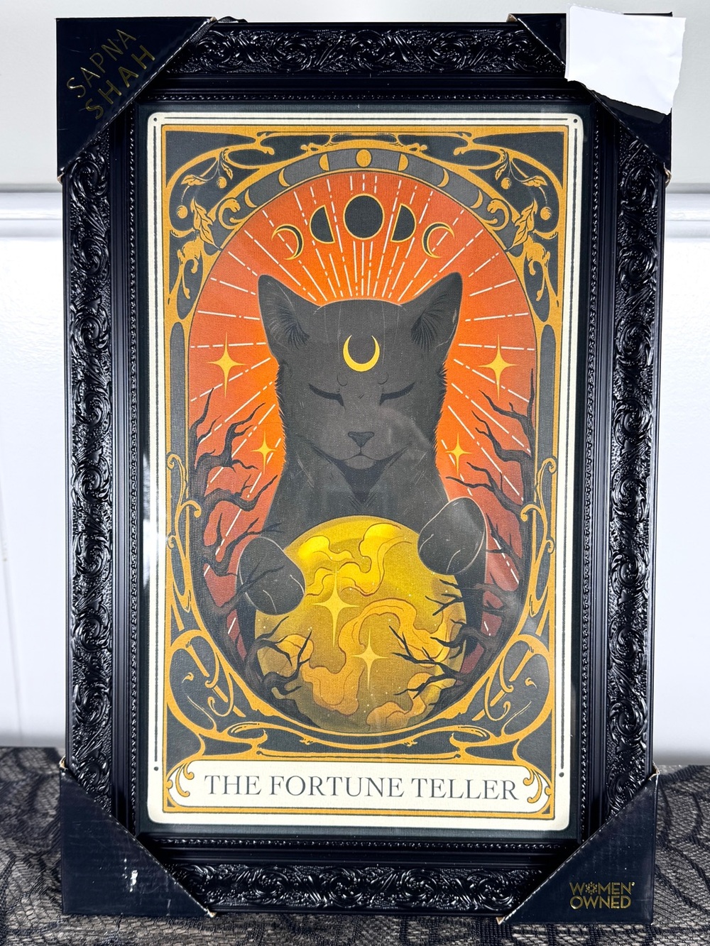 NEW Sapna Shah The Fortune Teller Black Cat Halloween Picture